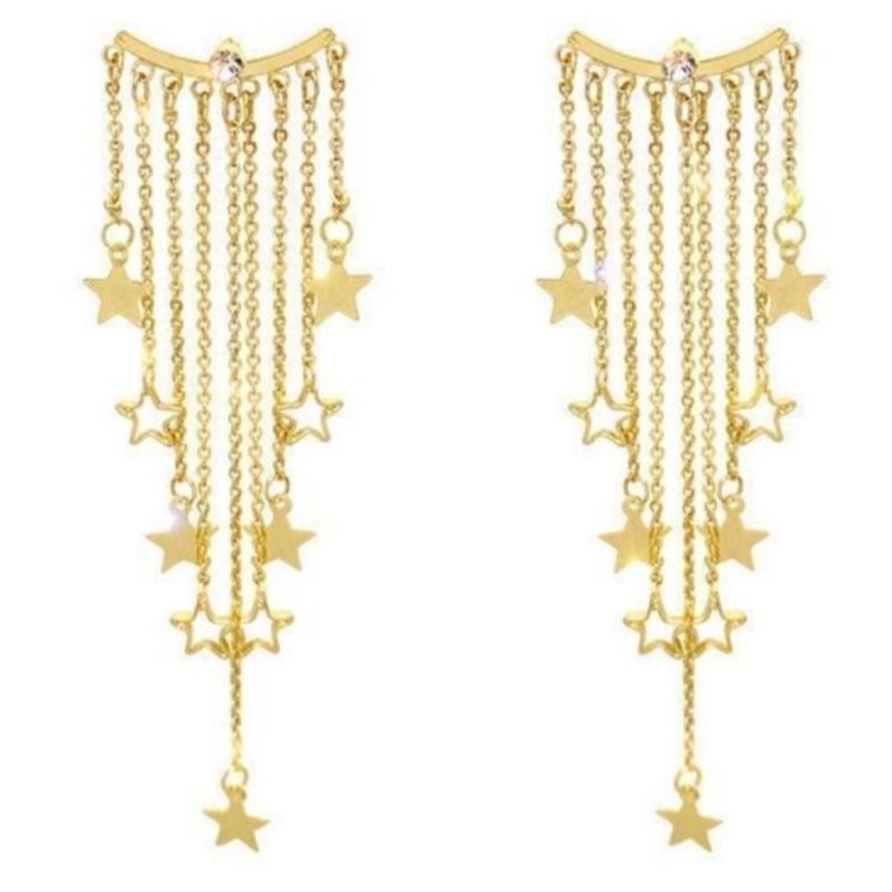 Star fall jacket dangle earrings cz 925 post | NWOT
